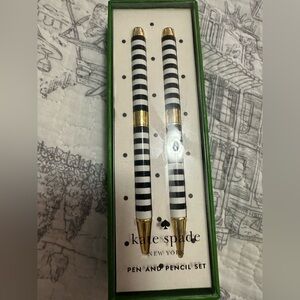 Kate Spade Black Stripe Pen & Pencil Set nib